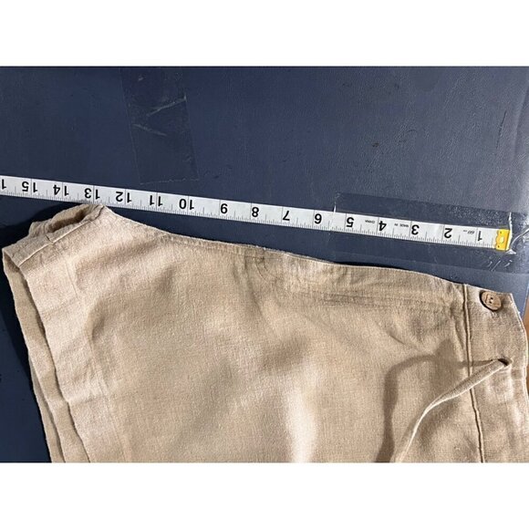 Gantos Linen Blend Drawstring  Shorts Medium Pockets lagenlook beachy boho resor - Picture 8 of 9